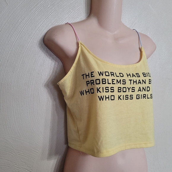 Unbranded Slogan Print Crop Cami Top Size Women's Small - Picture 6 of 12